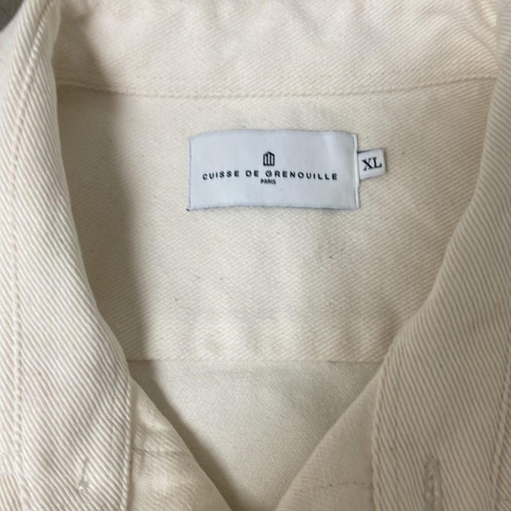 Cuisse De grenouille Cream Denim button up long sleeve shirt. - Picture 4 of 4